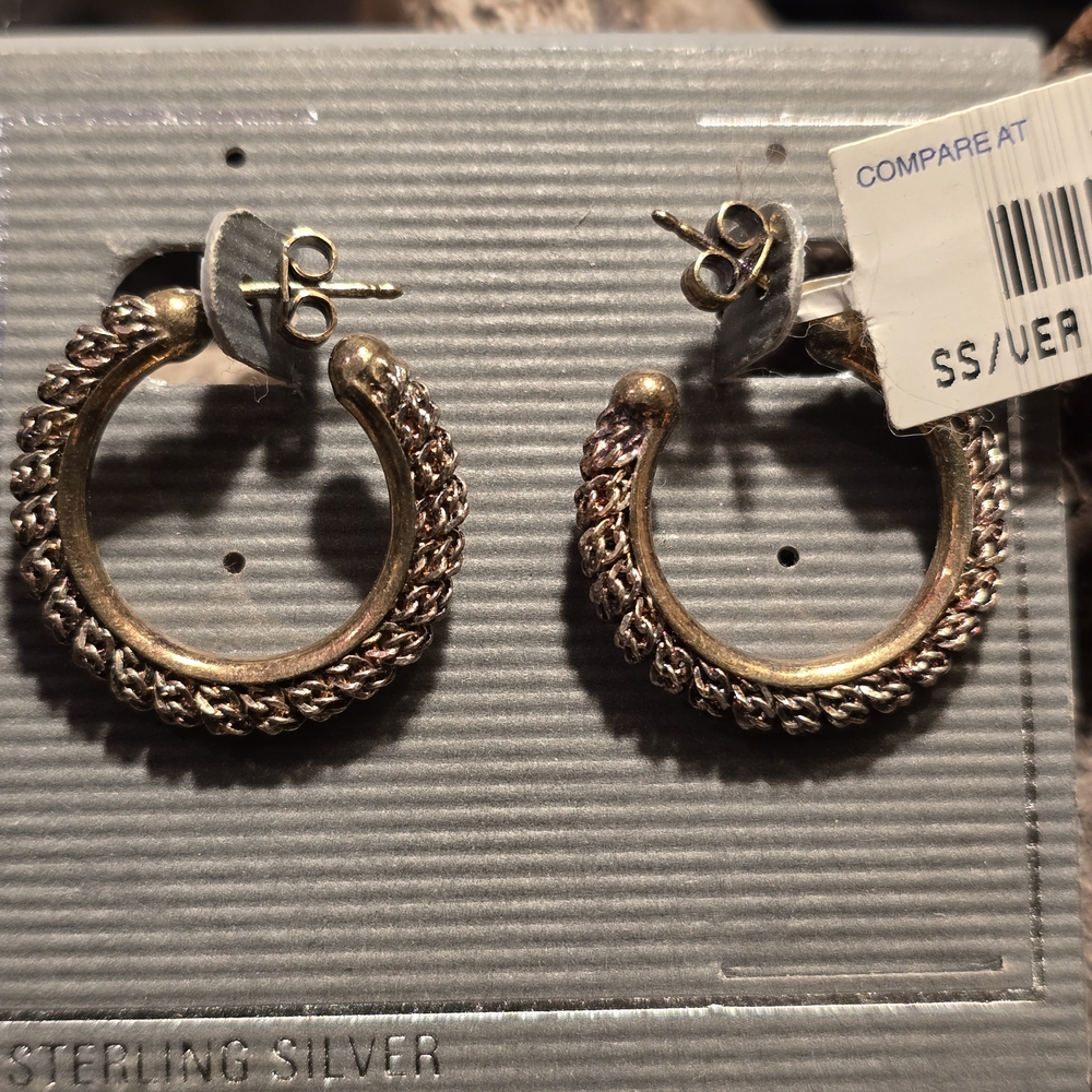 Gold and Silver Hoop Earrings